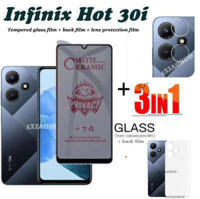 3-In-1กระจกเทมเปอร์ Infinix Hot 30i กระจกเทมเปอร์ Infinix 30i ปกป้องหน้าจอหน้าจอกระจกเทมเปอร์ + ฟิล์มกล้อง + ตัวป้องกันเลนส์กล้องถ่ายรูปฟิล์มด้านหลัง