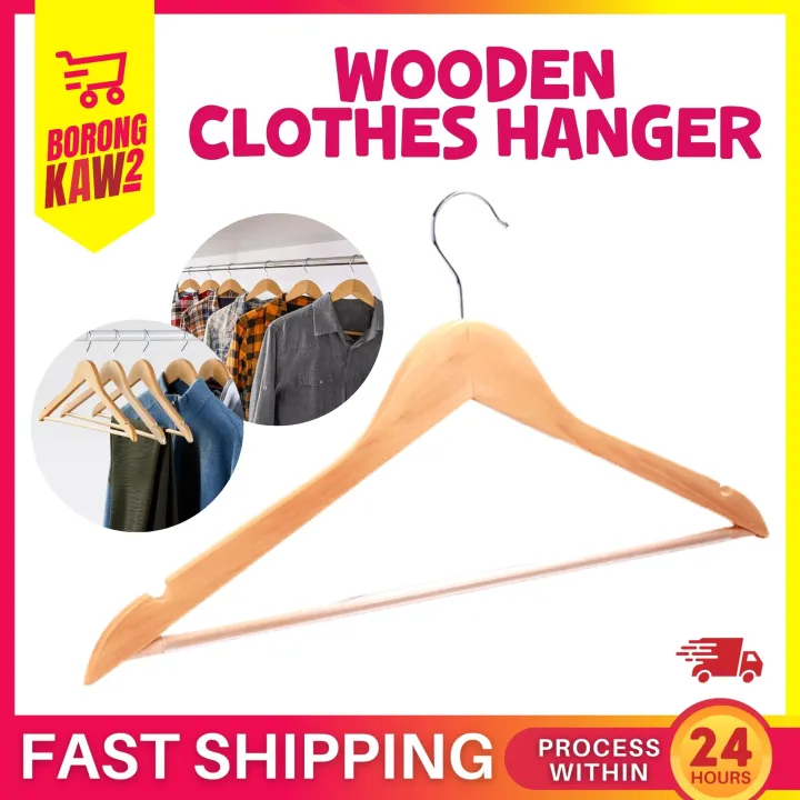 Wood Hanger Penyangkut Baju Kayu Wood Hanger Baju Tempat Penyangkut Baju Kayu Hanger Kayu