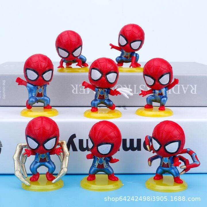 zzooi-8pcs-spiderman-cartoon-figures-toys-set-cute-anime-action-movie-superhero-pvc-model-kids-toy-doll-bedroom-car-decoration-gifts