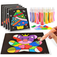 พร้อมส่ง ระบายสีทราย วาดรูปด้วยทราย กระดาษโรยทราย ภาพวาดโรยทราย Sand Painting ศิลปะ DIY ของเล่นชุดระบายสี24แบบ