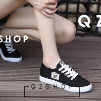 QZshop สินค้าใหม่จัดส่งไว ?? รองเท้าผ้าใบวินเทจรองเท้าผ้าใบแฟชั่นสำหรับสุภาพสตรี รองเท้าผ้าใบทรงสวย รองเท้าผ้าใบแฟชั่นหุ้มส้นผู้หญิง น้ำหนักเบา สบายเท้า ไม่ตกแทรนด์ ?