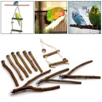 10Pcs Parrot Stand Rod Toys Wood Fork Branch Perch Bird Cage Hanging Swing Pet Bird Chewing Toy Playground Bird Supplies C42