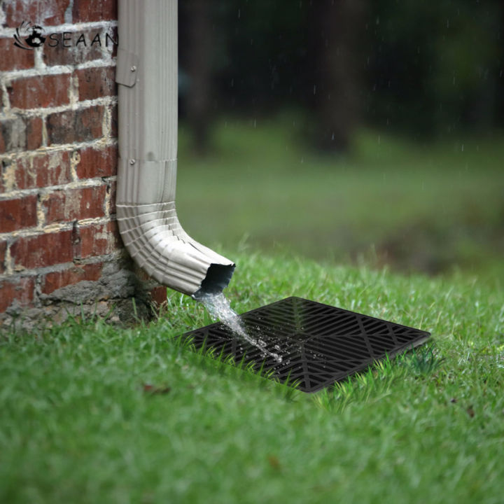 downspout-ชุดต่อขยายชุดขยายรางน้ำฝนสายยางส่วนต่อขยายรางรางน้ำสำหรับซีเมนต์พื้นและสนามหญ้าสีดำด้าน