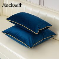 Aeckself Solid Color Velvet Cushion Cover Pillow Case for Sofa Office Waist Back Cover Home Decorative Pillowcase Pillows  Bolsters