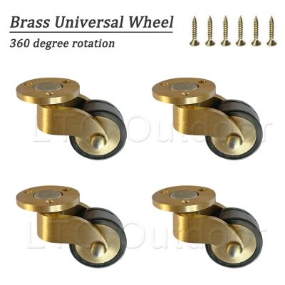 1/2/4/8 Pcs Brass Swivel Caster Wheels  Heavy Duty Furniture Leg Caster Wheels for Sofa Cabinet Workbench Furniture Protectors  Replacement Parts