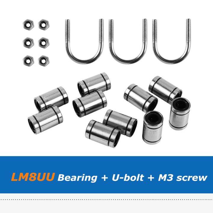 3ชิ้นยูสลักเกลียว10ชิ้นแบริ่ง-lm8uu-6ชิ้นชุดสกรูล็อก-m3สำหรับ-i3ปรูซ่า-mk2ทำงานใหม่อะไหล่เครื่องพิมพ์3d