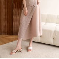 2023 Hot Miyake pleated spring style irregular splicing skirt with personality simple and loose pleated A-line skirt