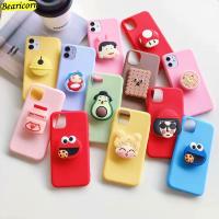 3D Silicone Cartoon Phone Holder Case For Samsung Galaxy S6 S7 edge S8 Plus S8plus stand Cover Funda Soft silicone candy Cases