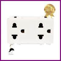 เต้ารับคู่ 3 ขา EVE 523305 สีขาวDOUBLE SOCKETS EVE 523305 3 PIN WHITE **สอบถามเพิ่มเติมได้จ้า**