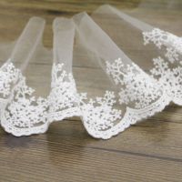 [HOT!] 2Yards/Lot Fabric lace White Sweet Cordate Lace Trim DIY Craft Materials Clothing Accessories Lace Embroidery