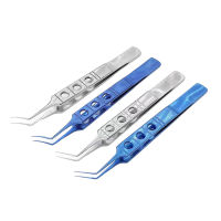 Ophthalmic Capsulorhexis Forceps สแตนเลสโลหะผสมไทเทเนียมไมโครทางการแพทย์บางเฉียบมุมโค้งเครื่องมือผ่าตัด