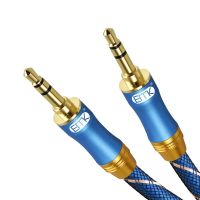 ERTK NEW AUX Blue Aux 3.5 to 3.5 Cable สายถักหนังงู สำหรับเครื่องเสียง