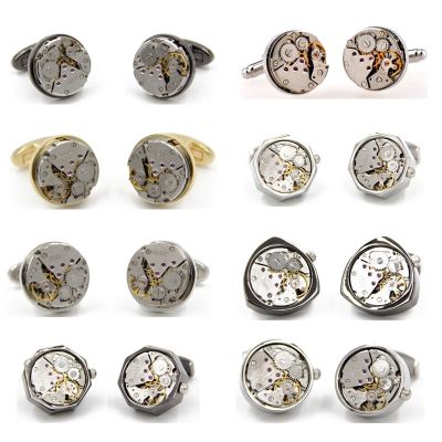 Discount Promotion Non Functional Watch Cufflinks Stainless steel 12 designer cuff links for men Gift cuff links wholesale