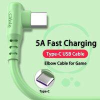 3PCS 5A Fast Charging Type C Cable 90 Degrees Elbow Cable for Game for Xiaomi Redmi POCO Huawei Honor Phone Charger USB C Cables Docks hargers Docks C