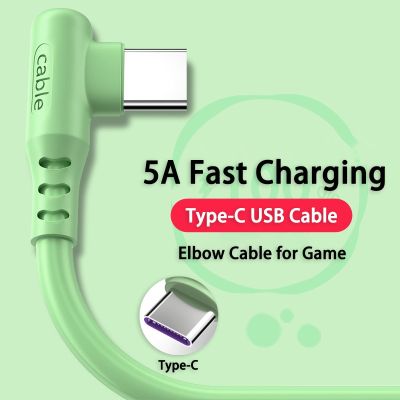 3PCS 5A Fast Charging Type C Cable 90 Degrees Elbow Cable for Game for Xiaomi Redmi POCO Huawei Honor Phone Charger USB C Cables Docks hargers Docks C