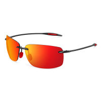 JULI The Matrix Classic Sports Rimless Sunglasses Men Orange Male Driving Rectangle Ultralight Frame Sun Glasses UV400 MJ8009