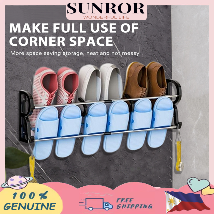 Wall Mounted Shoe Rack，Wall Mount Shoe Rack Behind Door No Drill Shoe