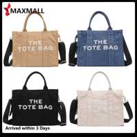 ?Quick Arrival?Female Canvas Letter Printing Portable Shoulder Bag Pure Large Capacity Handbag?Arrive 1-3 Days?