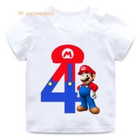 Cartoon t Shirt For Boys Tshirt 1 2 3 4 5 67 old years Birthday Girl t-shirts Super Mario Bros Series Kids Clothes Boy Graphic t Shirts Summer Short Sleeve tops