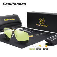 2021 Top Square Driving Photochromic Polarized Sunglasses Men Yellow Day Night Vision Anti-Glare Sun glasses gafas de sol hombre