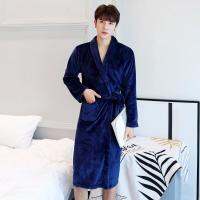 Fsyew74wgyi Plus ไขมันปะการังกำมะหยี่ Nightgown ฤดูใบไม้ร่วงและฤดูหนาวหนาขนาดใหญ่เสื้อคลุมอาบน้ำ Flannel เสื้อคลุมอาบน้ำผู้ชายและผู้หญิง Plus ชุดนอน