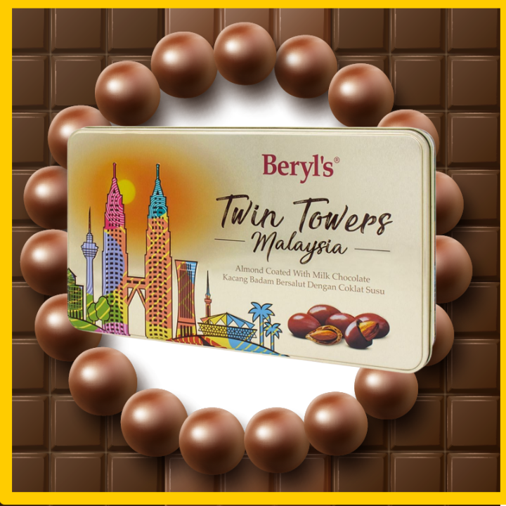 BERYL'S TWIN TOWER ALMOND COATED WITH MILK CHOCOLATE 180G [ 24/2/24 ...