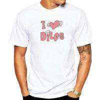 I Love Hot Dads Dilfs Pink T Shirt Angel Wings Y2K Novelty 100% Cotton T Shirts Crewneck Print Fun Tops Oversized Couple Tees