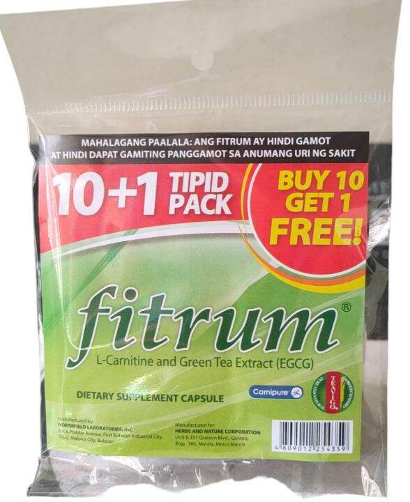 FITRUM LCarnitine + Green Tea Extract 10 Capsules Lazada PH