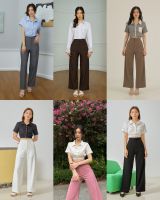 COPPER.BKK Basic Pants กางเกงขายาว เอวสูง ซิปหน้า ขากระบอกใหญ่ ทรงเบสิก