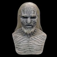 Halloween White Walkers Mask Gloves Cosplay Night King Zombie Horror Prop With Gray Wig Latex