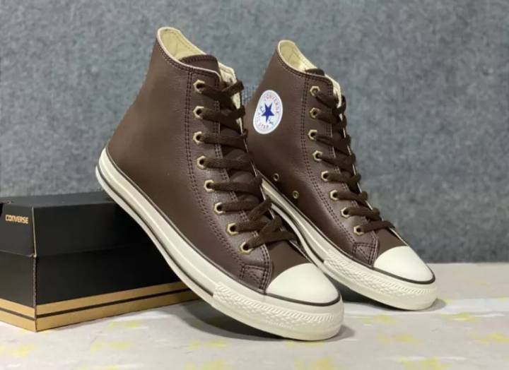 รองเท้าหนังหุ้มข้อ-converse-all-star-สีน้ำตาล-สินค้าพร้อมส่ง-เก็บเงินปลายทาง