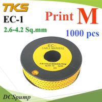 เคเบิ้ล มาร์คเกอร์ EC1 สีเหลือง สายไฟ 2.6-4.2 Sq.mm. 1000 ชิ้น (พิมพ์ M ) รุ่น EC1-M