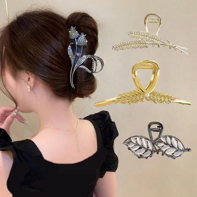 Korean version of the new all-match fashion diamond-encrusted crystal wheat ear shark clip headdress exquisite hairpin