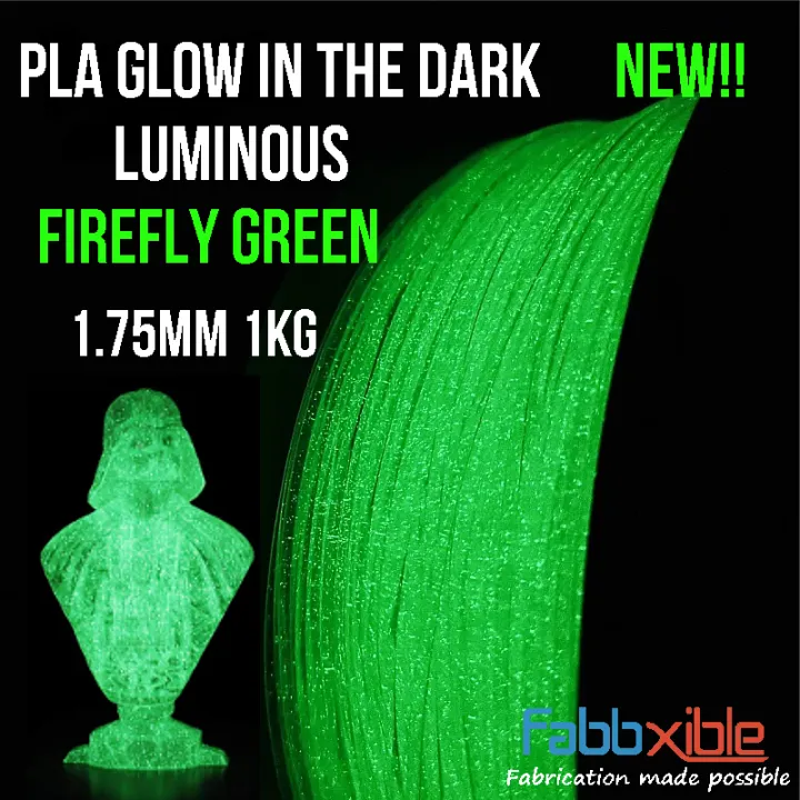 Fabbxible 1.75mm PLA Glow In The Dark Luminous Firefly Green Filament ...