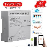 สวิตช์ไร้สายแบบ Wifi DC5V 4CH โมดูลอัจฉริยะ12V 32V 24V 110V 220V Inching RF433ล็อกตัวเองไม่มีเอ็นซีรีเลย์10A Tuya ควบคุมแอป