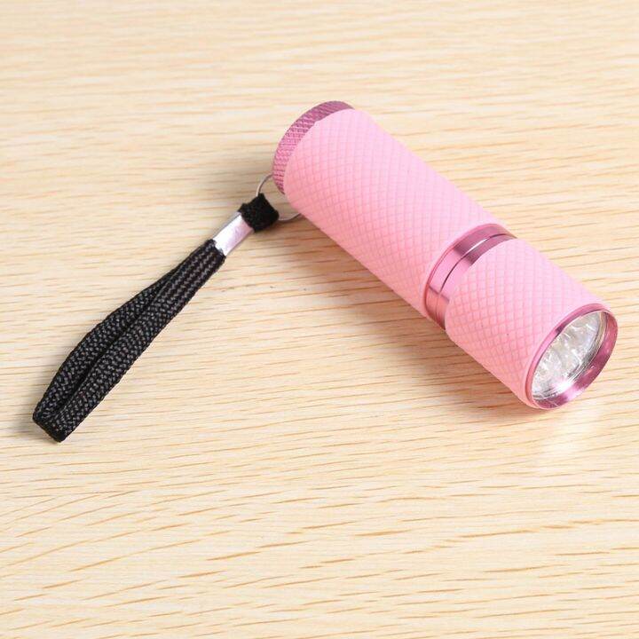 outdoor-mini-pink-rubber-coated-9-led-flashlight-torch