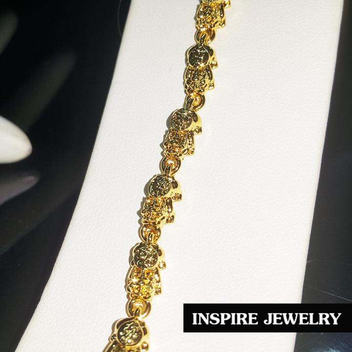 inspire-jewelry-สร้อยข้อมือลายปี่เซี้ยะต่อกันรอบข้อมือ-ยาว-18cm-งานสวย-งานจิวเวลลี่