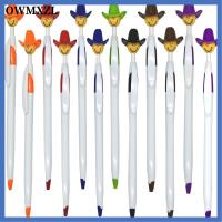 OWMXZL 28 Pcs พลาสติกสำหรับตกแต่ง ปากกาน่ารักๆ หมวกคาวบอย ปากกาหมึกน่ารักแปลกใหม่ ของใหม่ ปากกาสำหรับเขียน ออฟฟิศสำหรับทำงาน