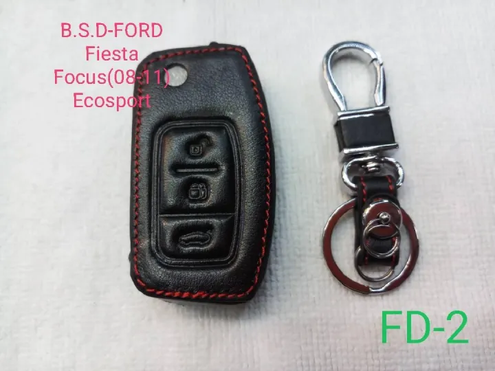 AD.ซองหนังสีดำใส่กุญแจรีโมทตรงรุ่น FORD Fiesta/Focus 08-11/Ecosport(FD2)