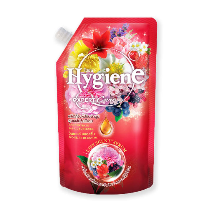 Hygiene Expert Care Life Scent Concentrate Softener Wonder Blossom Red 540 ml.ไฮยีน เอ็กซ์เพิร์ทแคร์ ไลฟ์ เซ้นท์ น้ำยาปรับผ้านุ่ม สูตรเข้มข้น กลิ่นวันเดอร์ บลอสซัม แดง 540 มล.