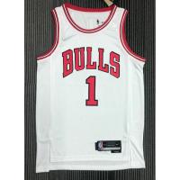 【Hot Pressed】Rose Jersey 2 Styles 2022 NBA Chicago Bulls 1# 75Th White New Logo Basketball Jersey