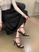 HOT★2023 Summer Narrow Band Women Sandal Fashion Crystal Ladies Elegant Gladiator Shoes Thin High Heel Dress Party Pumps