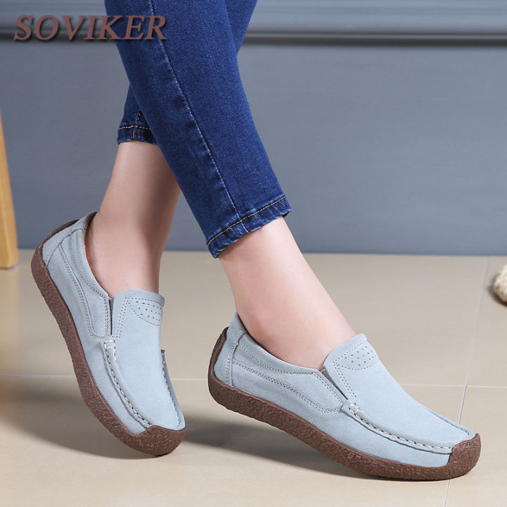 soviker-รองเท้ารองเท้าสตรีหนังนิ่มรองเท้าส้นเตี้ยลำลองสำหรับผู้หญิง-รองเท้าโลฟเฟอร์นุ่มใส่สบายรองเท้าส้นเตี้ยแบบสวม