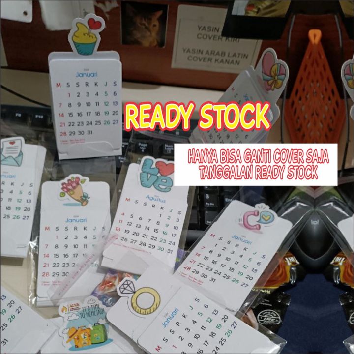 30 pcs Kalender Meja mini 2024 Kalender duduk imut 2024 mini cute