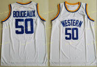 ภาพยนตร์50 Butch Bouquer Jersey ผู้ชายสีขาว Western บาสเกตบอล Jerseys เย็บปักถักร้อยกีฬา On