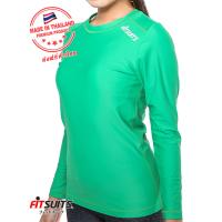 เสื้อรัดกล้ามเนื้อแขนยาว หญิง FITSUITS ORIGINAL FF-S001-09 สีเขียว เสื้อรัดกล้ามเนื้อ ชุดกีฬา วิ่ง โยคะ ฟิตเนส