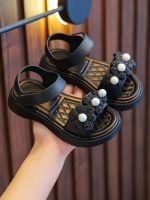 ▩▽♕ Pull back girls sandals soft sole princess shoes 2023 summer new non-slip childrens sandals little girl student treasure atmosphere