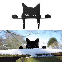 Black Cat Garden Sculpture Lawn Ornament For Cat Metal Peeping Cat Animals Yard Art Garden Home Decoration Sculpture