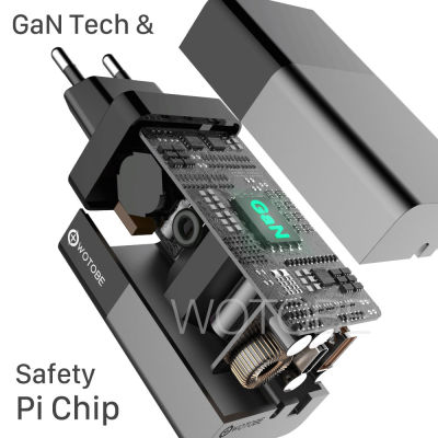 เครื่องชาร์จติดผนัง Gan 65W เร็ว USB C PD3.0 65W QC4.0สำหรับ TYPE C แล็ปทอปแมคบุ๊ค13 12 Note10 XPS แท่นชาร์จ