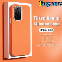 Jingsanc สำหรับ Xiaomi POCO F3โทรศัพท์กรณีของเหลว3 In 1ลูกอมสี Soft TPU ซิลิโคนปลอกรวมทุกอย่างเลนส์กันกระแทกปกหลัง